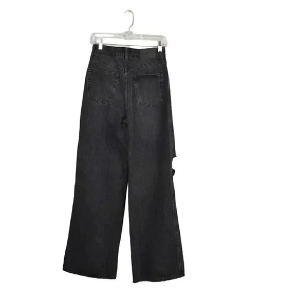Urban OutfittersBDG Ripped Washed Black Jeans Distressed Wide Leg Baggy Size 25 - Picture 5 of 14